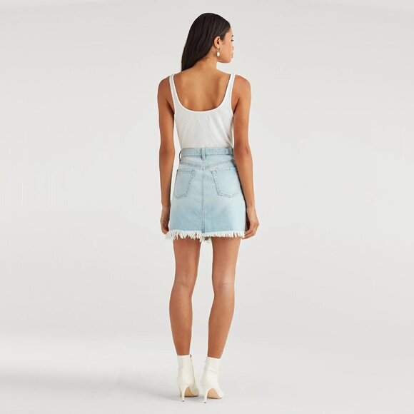 NWT 7 For All Mankind blue denim mini skirt, 25 - Picture 3 of 12